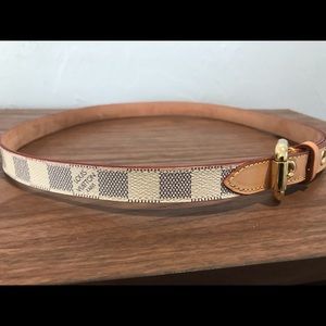 Louis Vuitton LV leather belt white check women